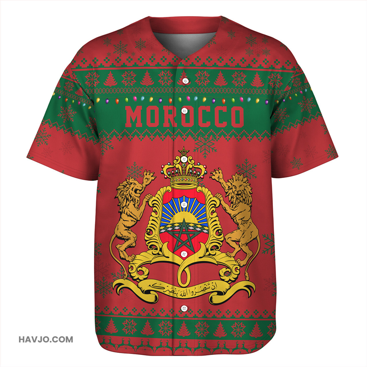 Morocco Christmas Style Pattern Baseball Jersey