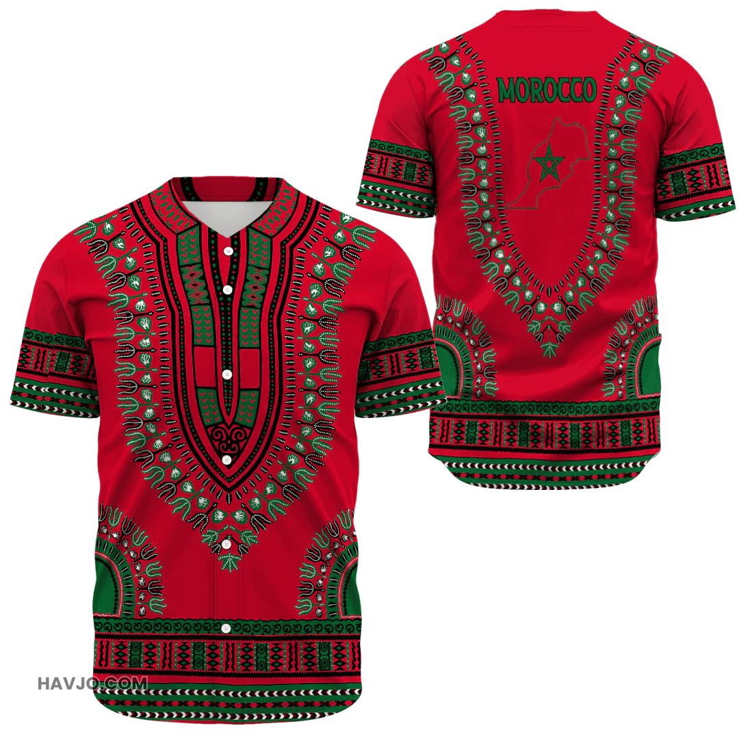 Morocco Traditional Dashiki Baseball Jersey