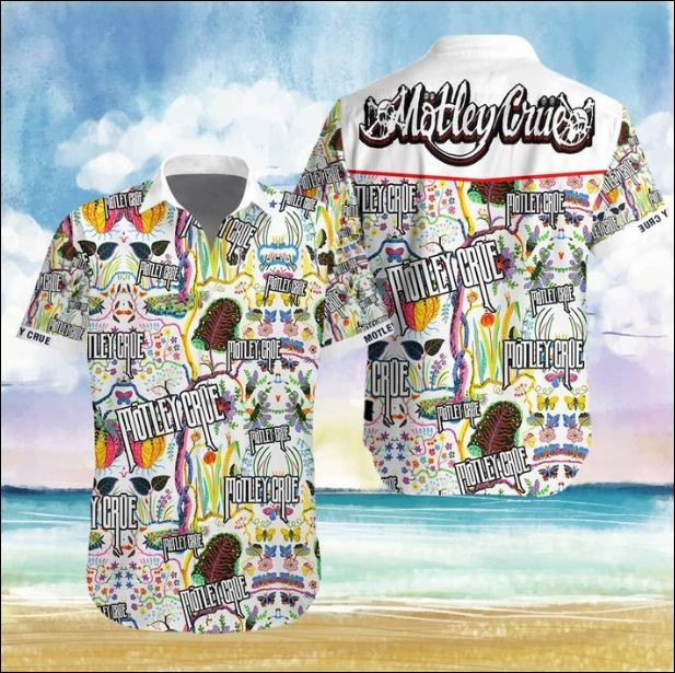 Motley Crue Hawaiian Shirt Tropical Aloha Button Up