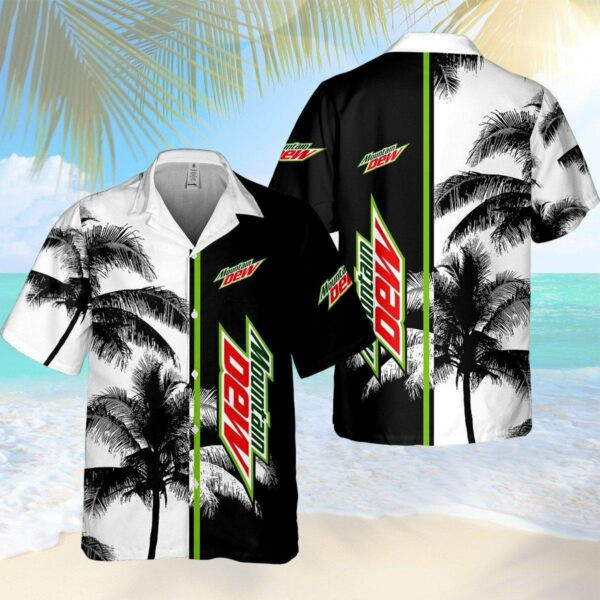 Mountain Dew Hawaiian Shirt Tropical Aloha Button Up