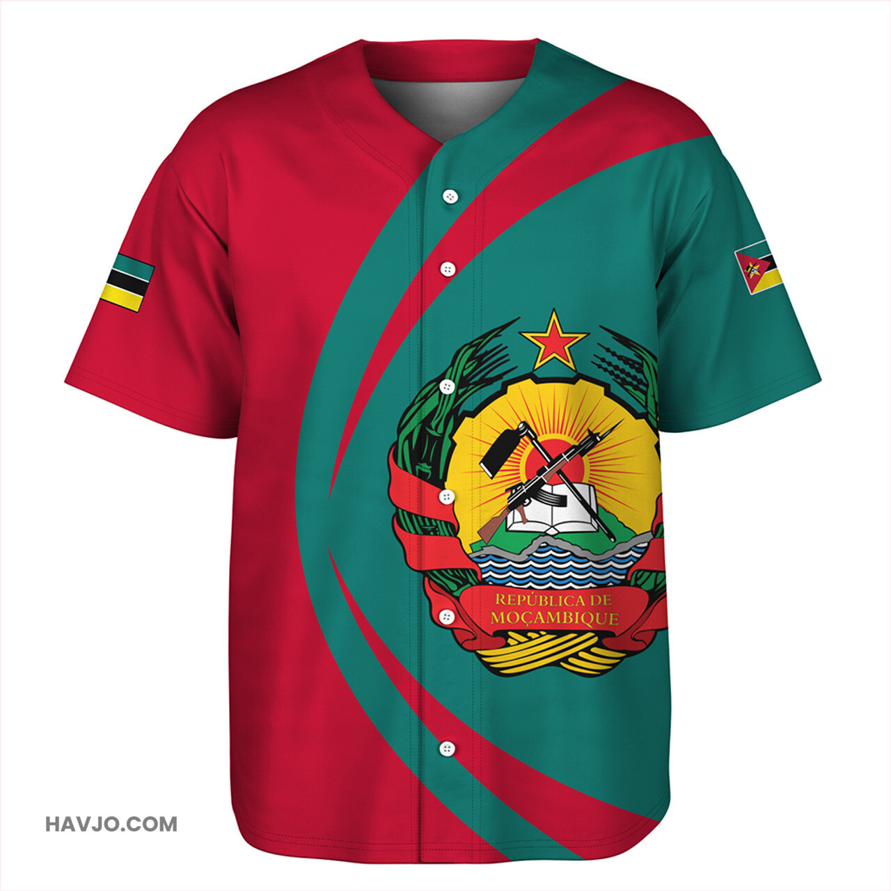 Mozambique Circle Style Baseball Jersey
