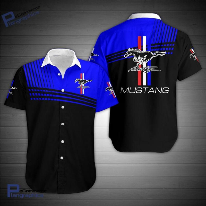 Mustang All Over Print Aloha Shirt Hawaiian Shirt Tropical Aloha Button Up