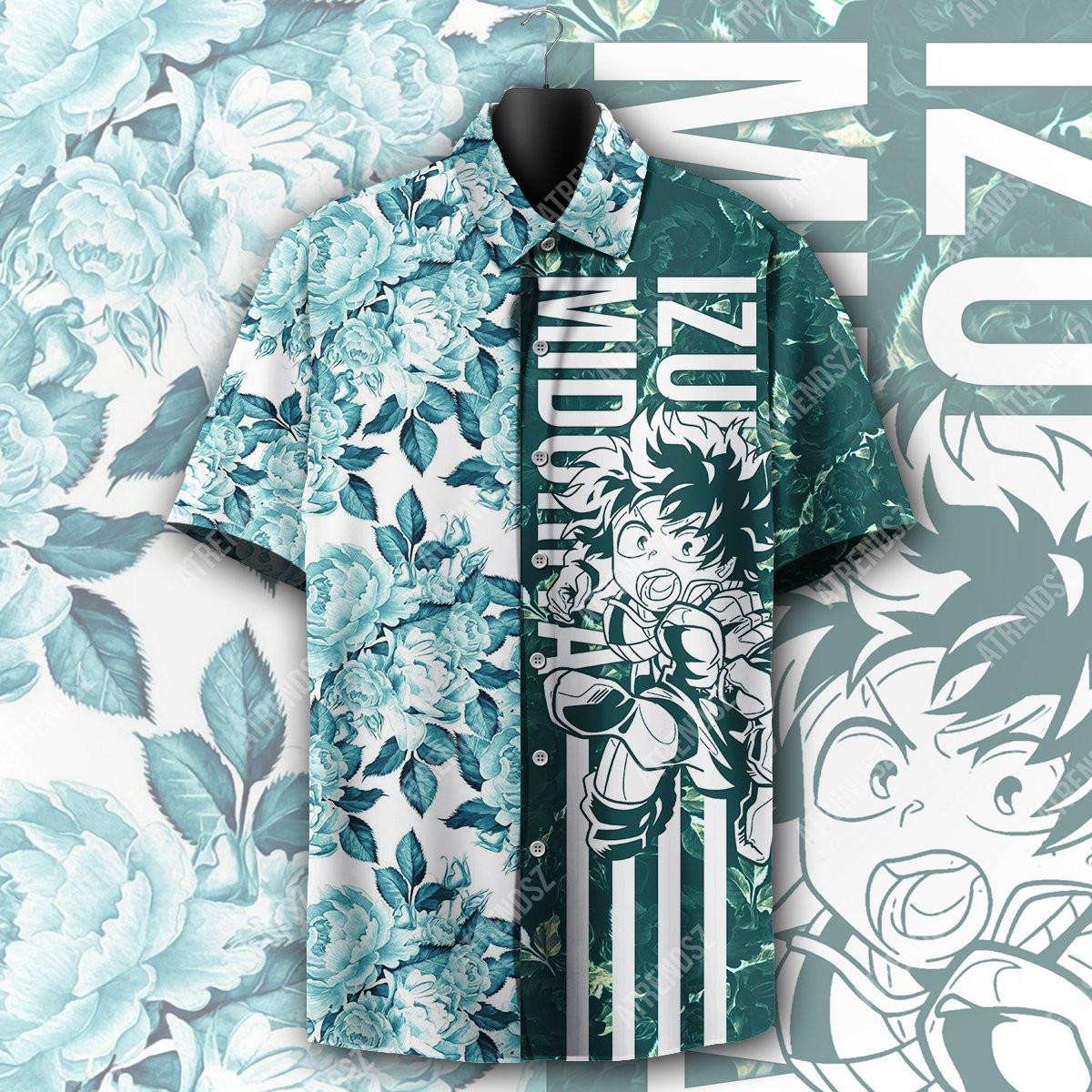 My Hero Academia Midoriya Izuku Hawaiian Shirt Tropical Aloha Button Up