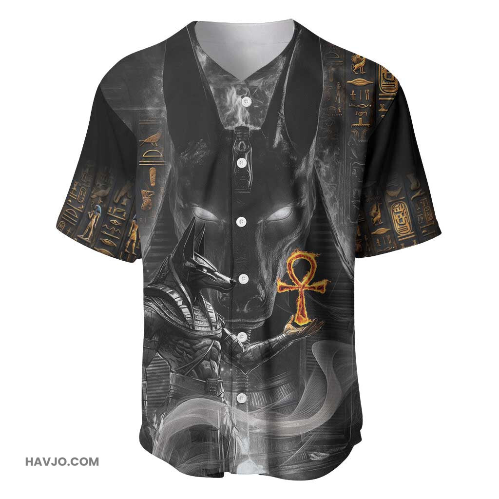 Mythical Anubis The Egyptian God of Death Baseball Jersey