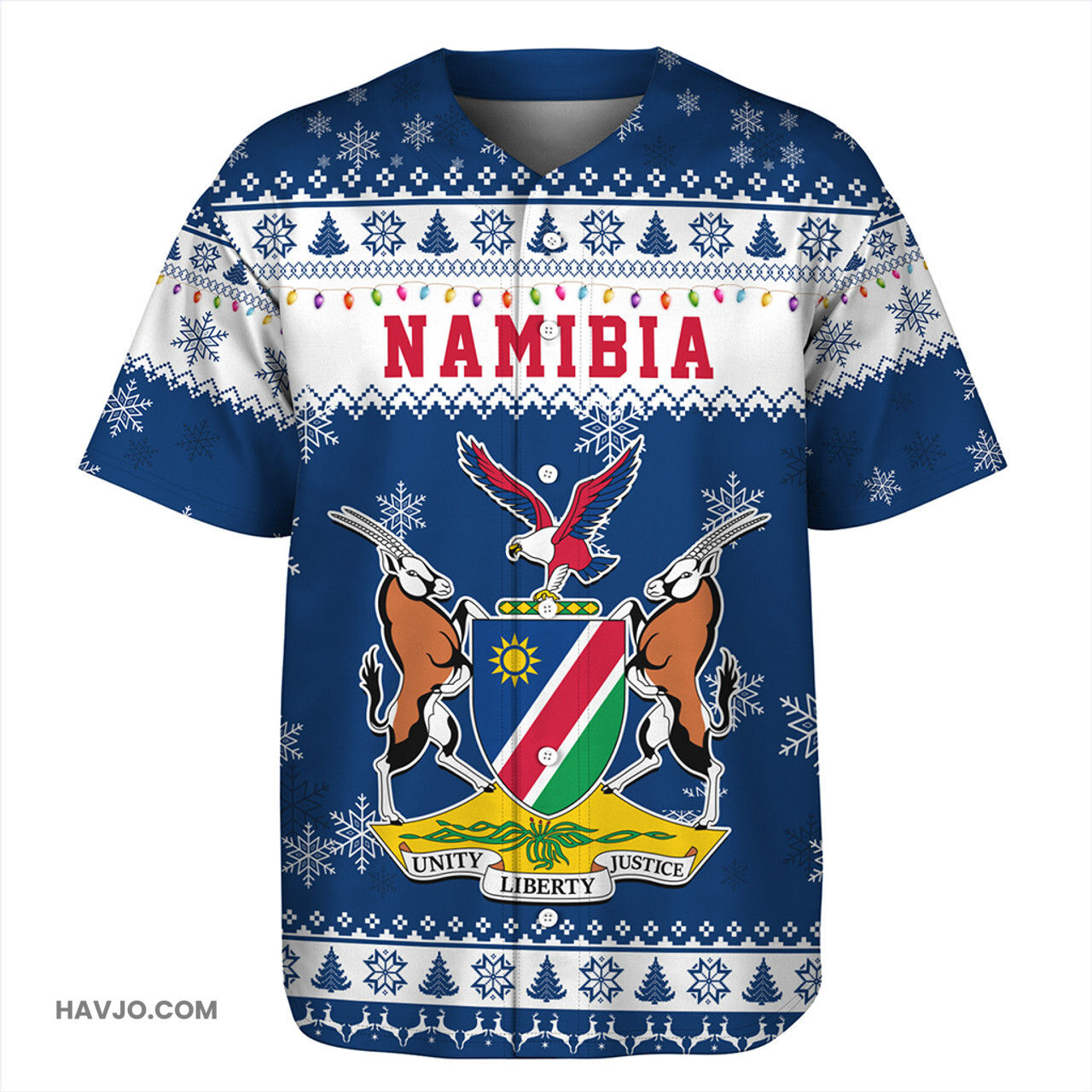 Namibia Christmas Style Pattern Baseball Jersey