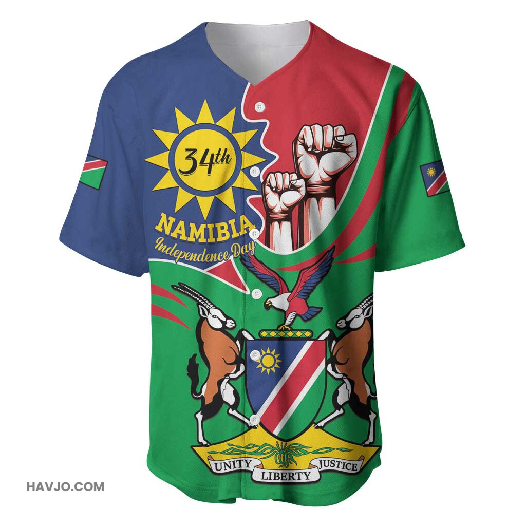 Namibia Independence Day Coat Of Arms Curve Style Baseball Jersey