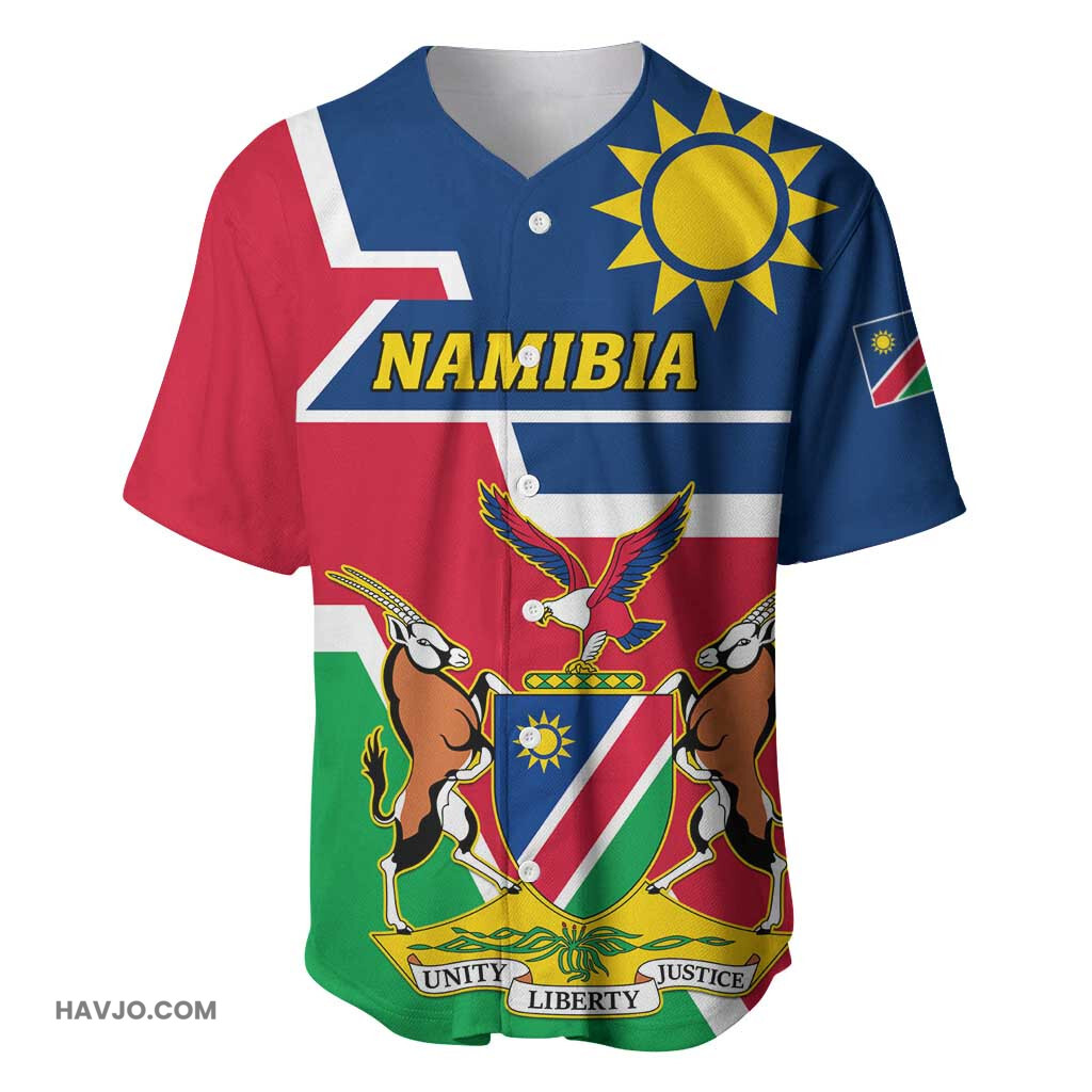 Namibia Independence Day with Coat of Arms in Unique Style Baseball Jersey