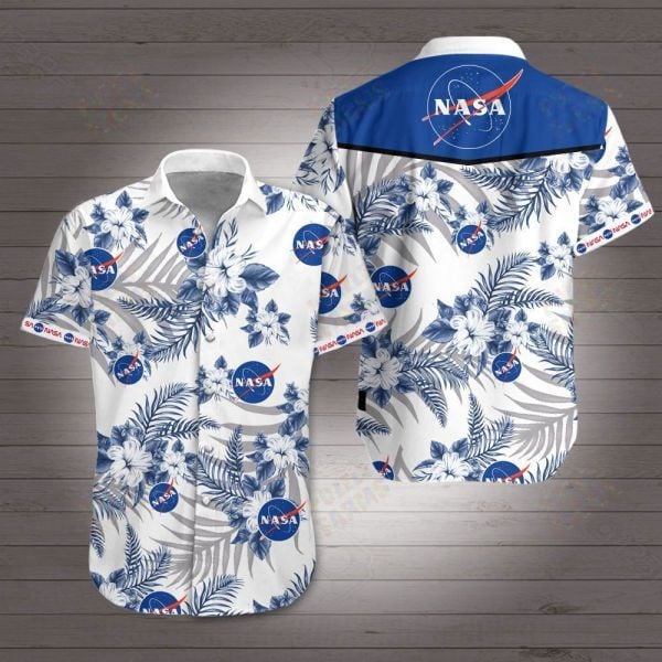 Nasa Hawaiian Shirt Tropical Aloha Button Up