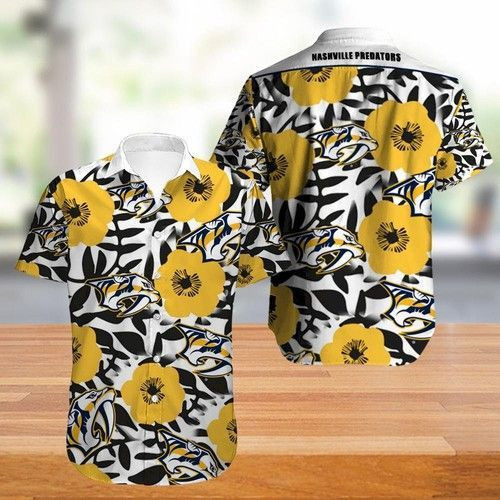 Nashville Predators Hawaiian Shirt Tropical Aloha Button Up