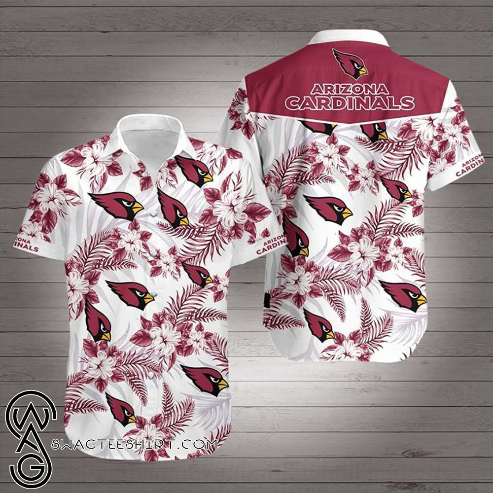 National Football League Arizona Cardinals Hawaiian Shirt Tropical Aloha Button Up
