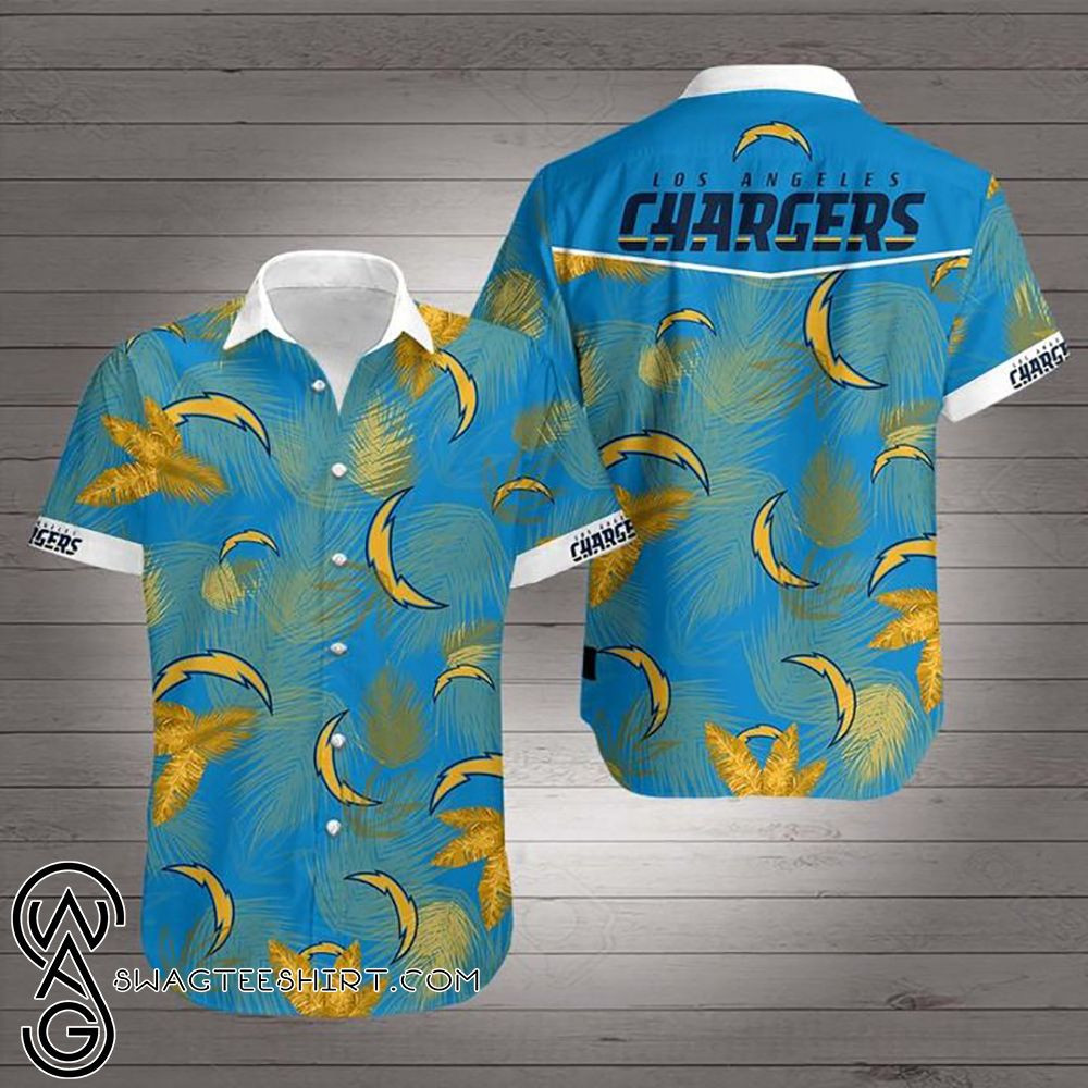 National Football League Los Angeles Chargers Hawaiian Shirt Tropical Aloha Button Up