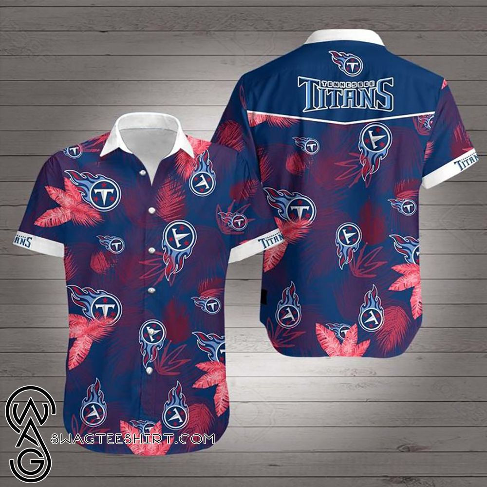 National Football League Tennessee Titans Hawaiian Shirt Tropical Aloha Button Up