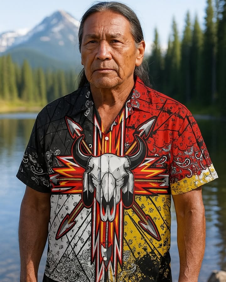 Native American Hawaiian Shirt Men's Native American Design Clothing Gifts For Dad