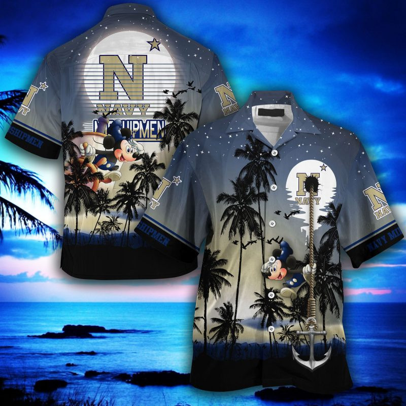 Navy Midshipmen Ncaa Summer Hawaiian Shirt Tropical Aloha Button Up