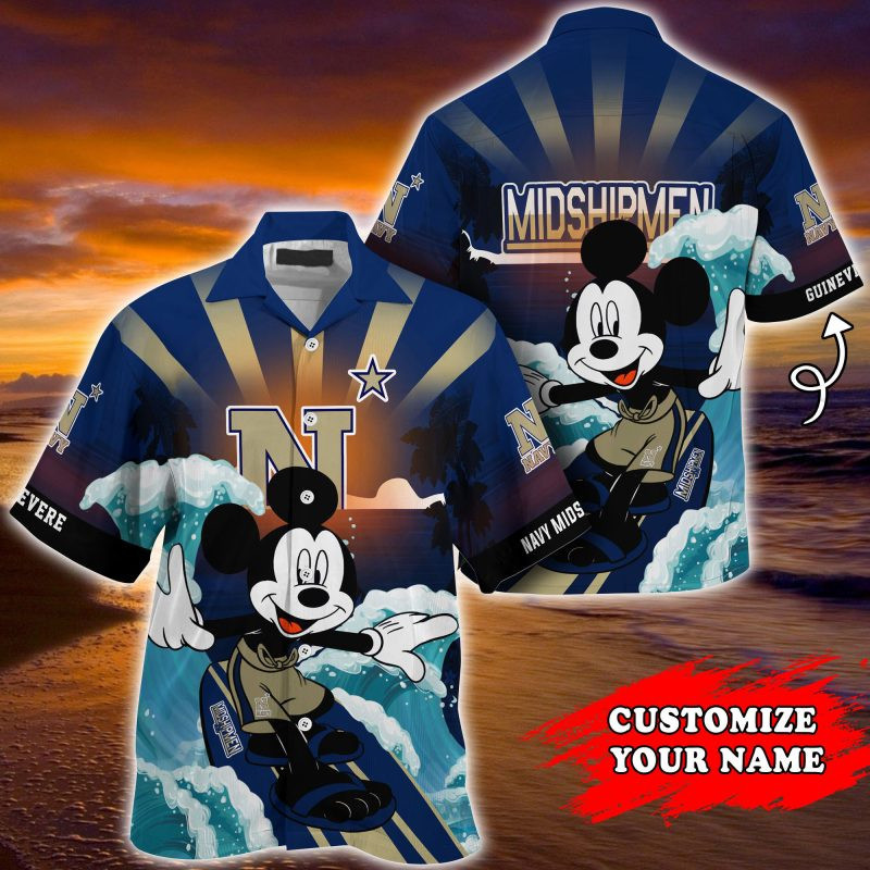 Navy Midshipmen Ncaa Summer Personalized Hawaiian Shirt Tropical Aloha Button Up