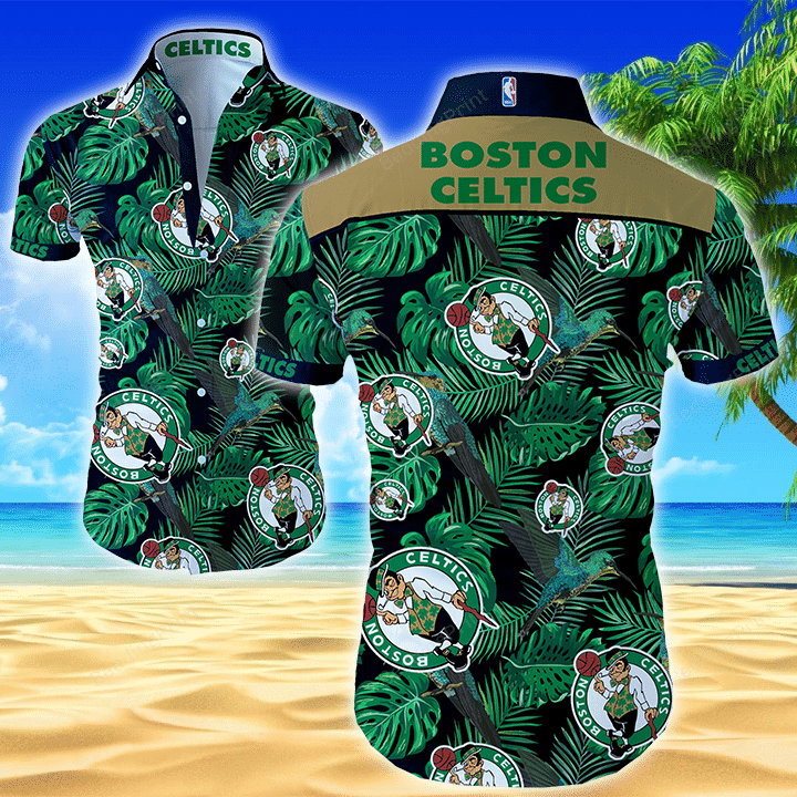Nba Boston Celtics Hawaiian Shirt Tropical Aloha Button Up