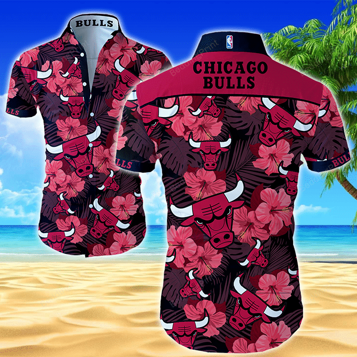 Nba Chicago Bulls Hawaiian Shirt Tropical Aloha Button Up
