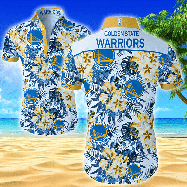 Nba Golden State Warriors Hawaiian Shirt Tropical Aloha Button Up