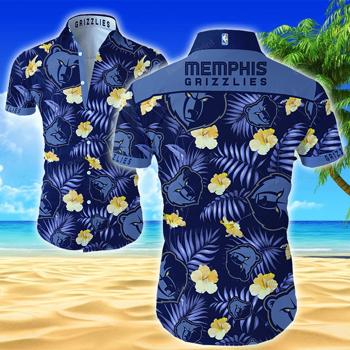 Nba Memphis Grizzlies Hawaiian Shirt Tropical Aloha Button Up