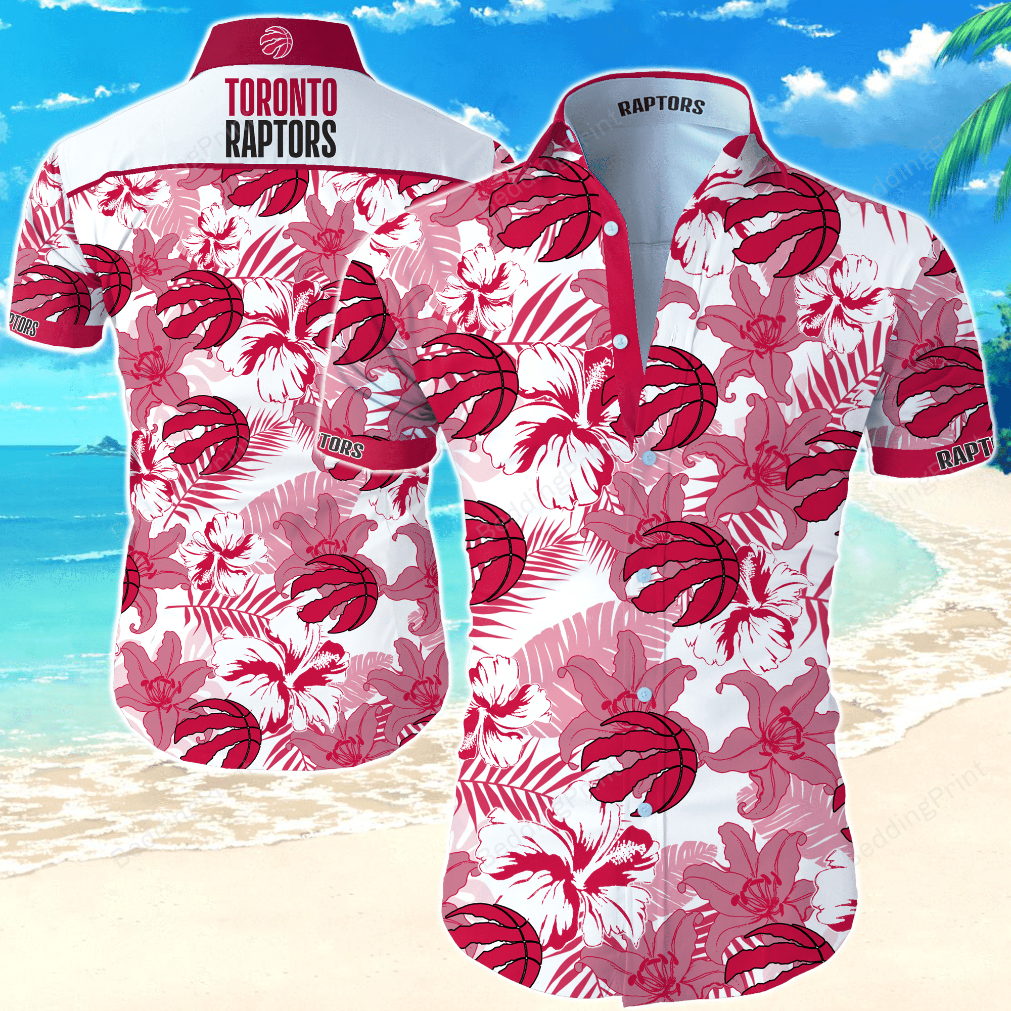 Nba Toronto Raptors Hawaiian Shirt Tropical Aloha Button Up