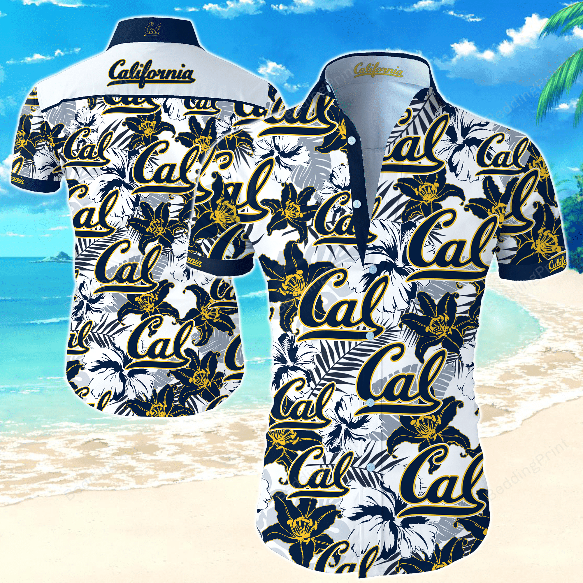 Ncaa California Golden Bears Hawaiian Shirt Tropical Aloha Button Up