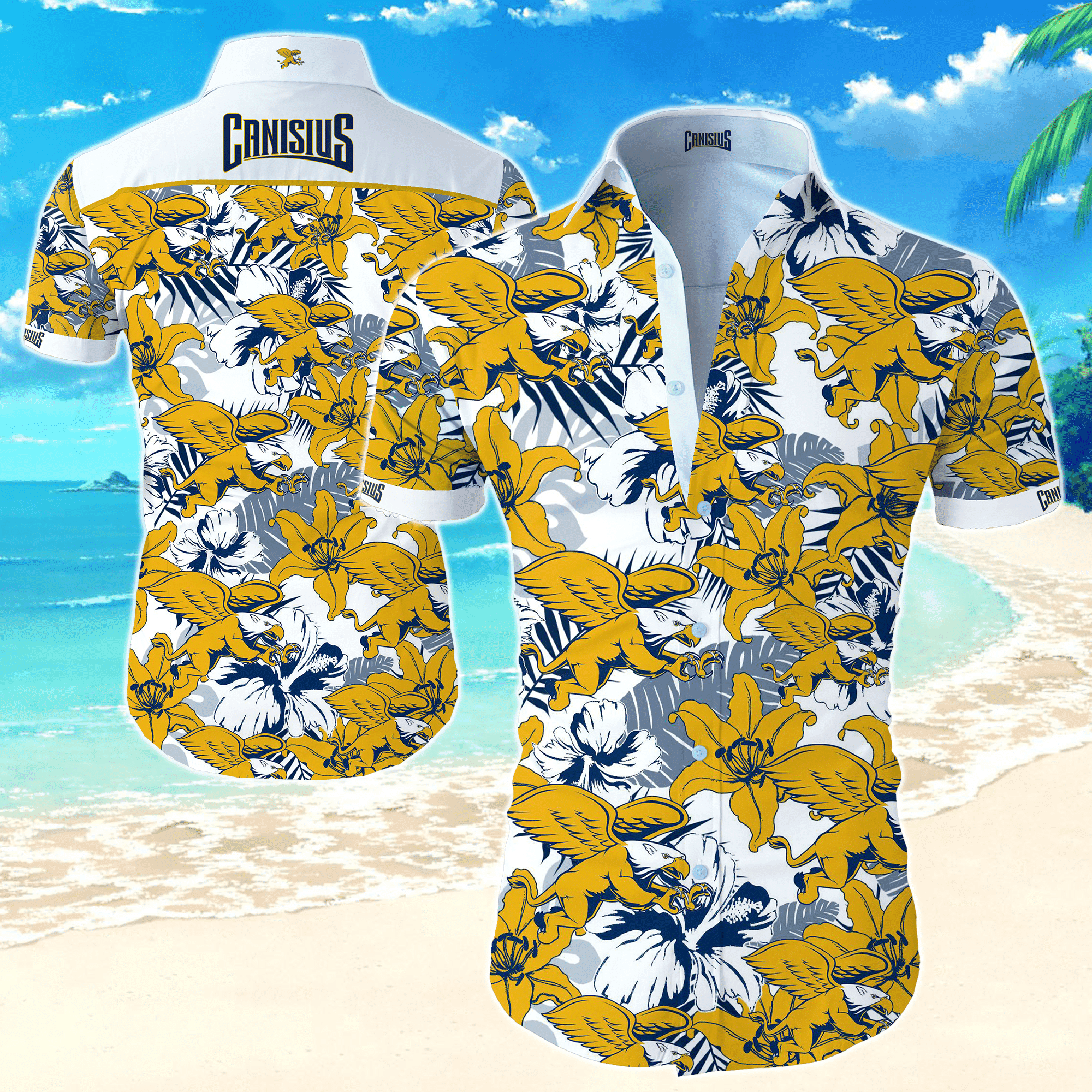 Ncaa Canisius Golden Griffins Hawaiian Shirt Tropical Aloha Button Up