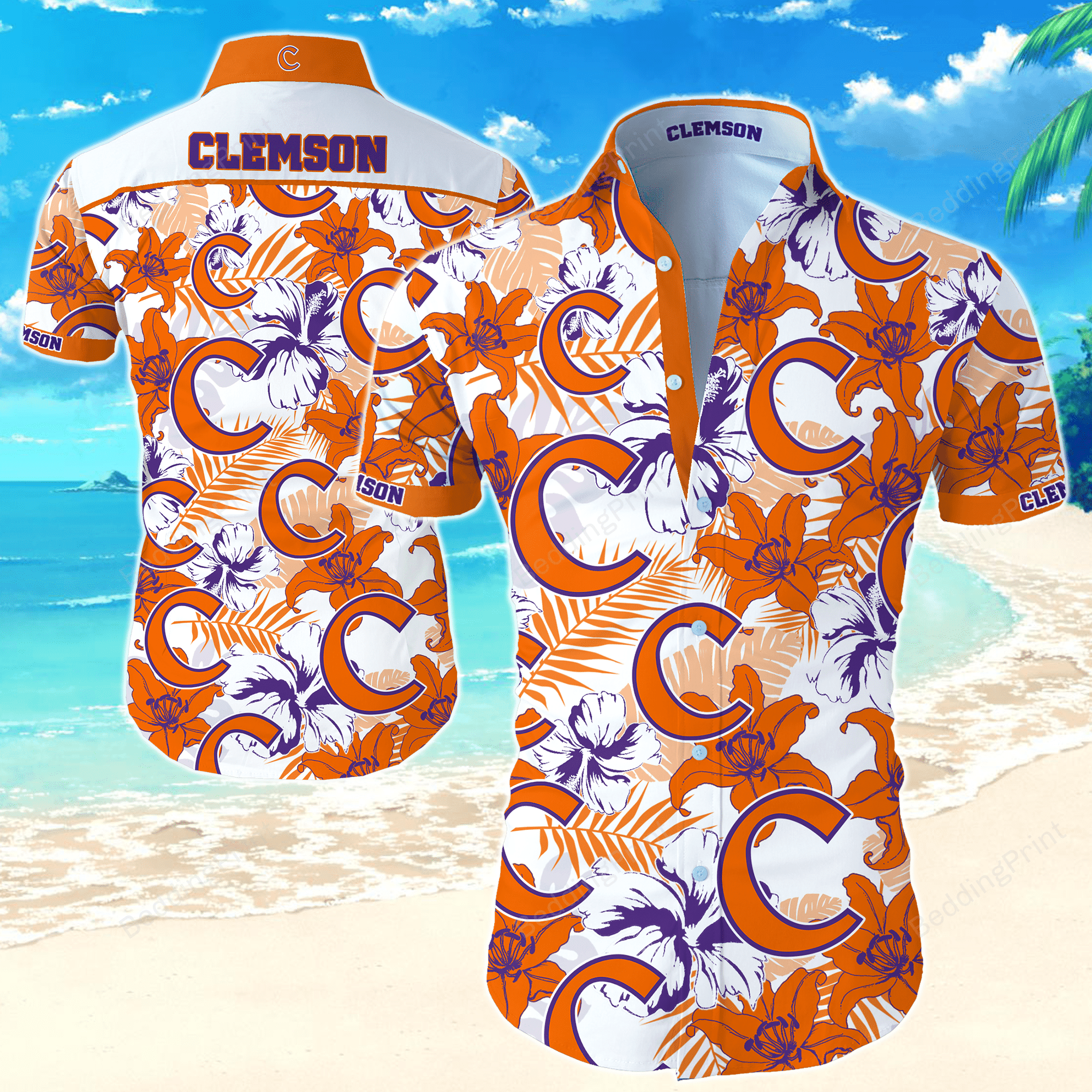 Ncaa Clemson Tigers Hawaiian Shirt Tropical Aloha Button Up