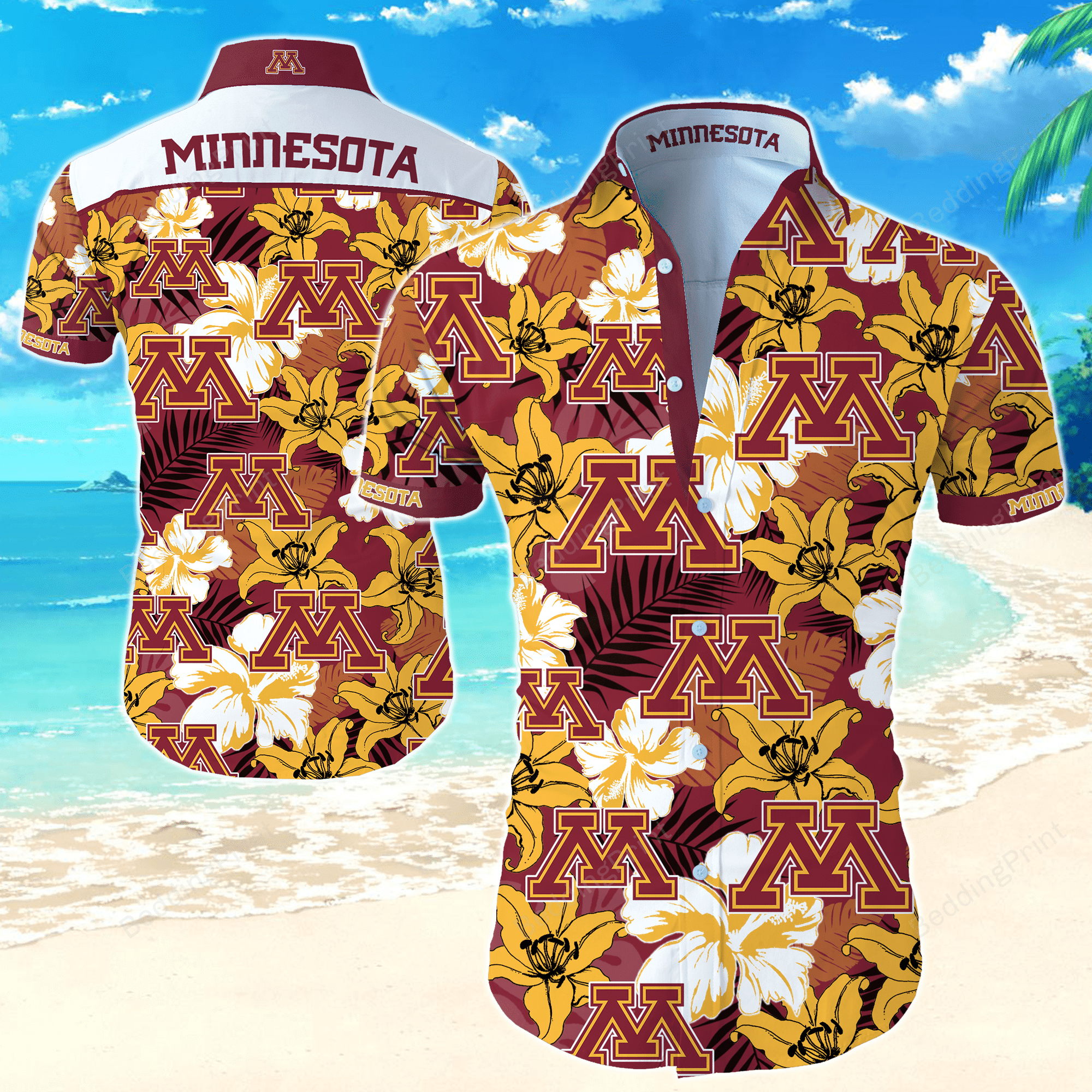 Ncaa Minnesota Golden Gophers Hawaiian Shirt Tropical Aloha Button Up