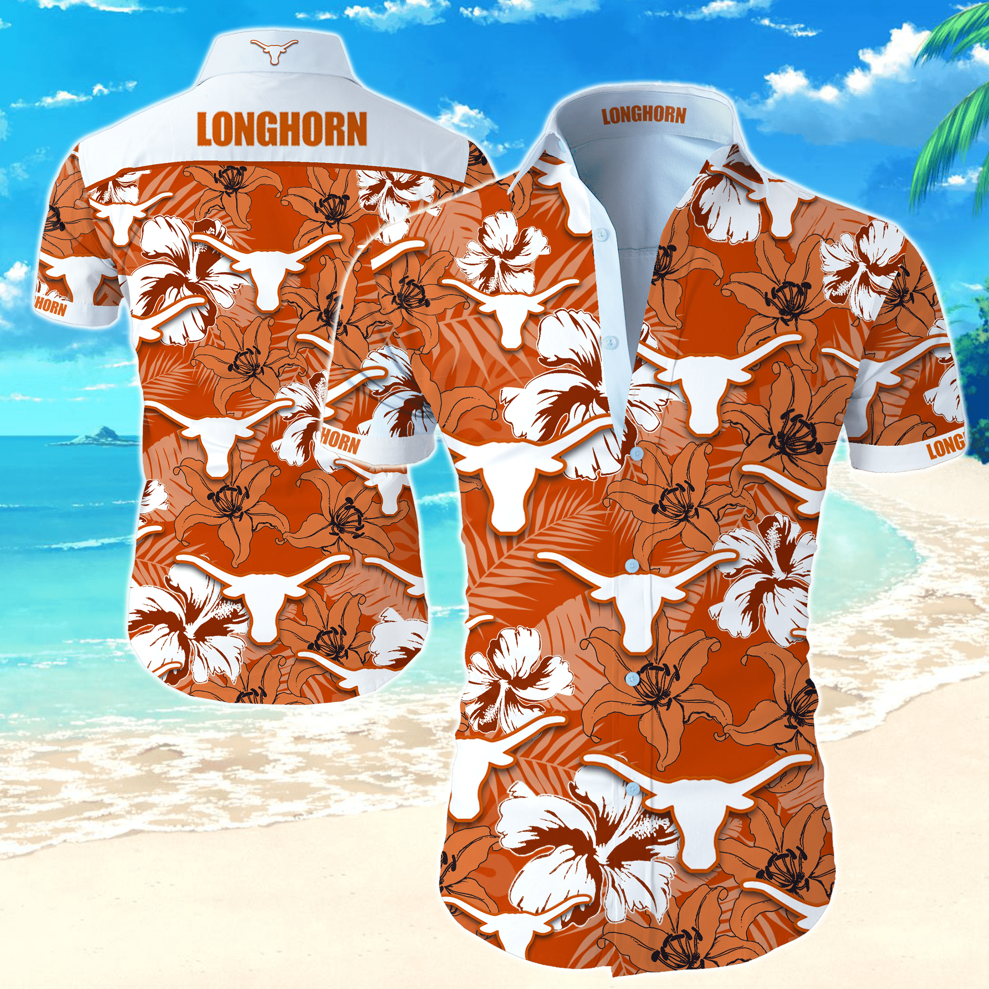 Ncaa Texas Longhorns Hawaiian Shirt Tropical Aloha Button Up
