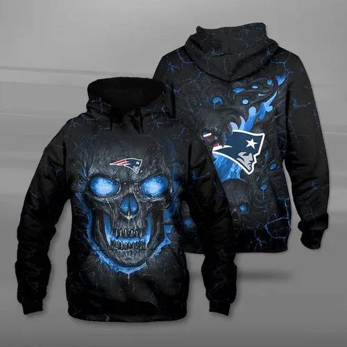 New England Patriots Big Skull New England New England NFL 3D All Over Print Hoodie