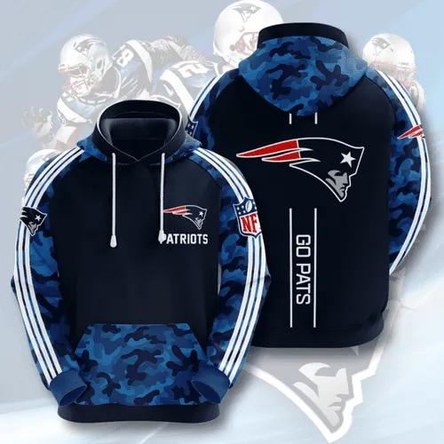 New England Patriots Camo NFL 3D All Over Print Hoodie