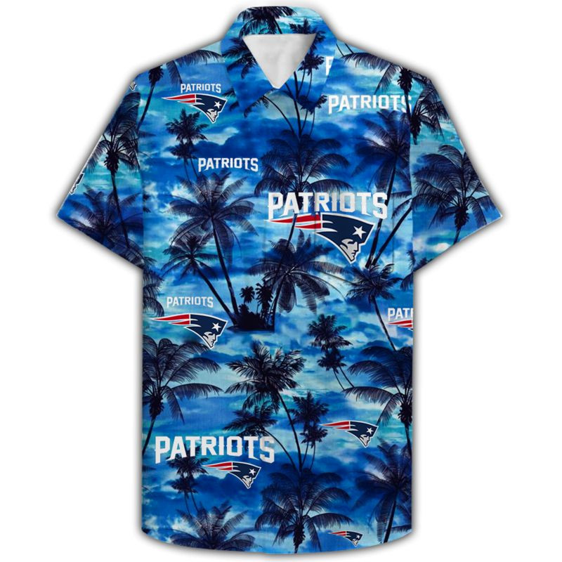 New England Patriots Flip Flops Hawaiian Shirt Tropical Aloha Button Up