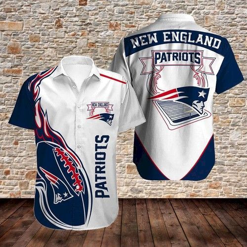 New England Patriots Hawaiian Shirt Tropical Aloha Button Up
