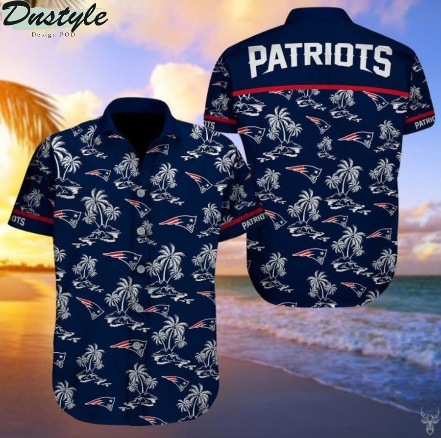 New England Patriots Many Logo Football Hawaiian Shirt Tropical Aloha Button Up
