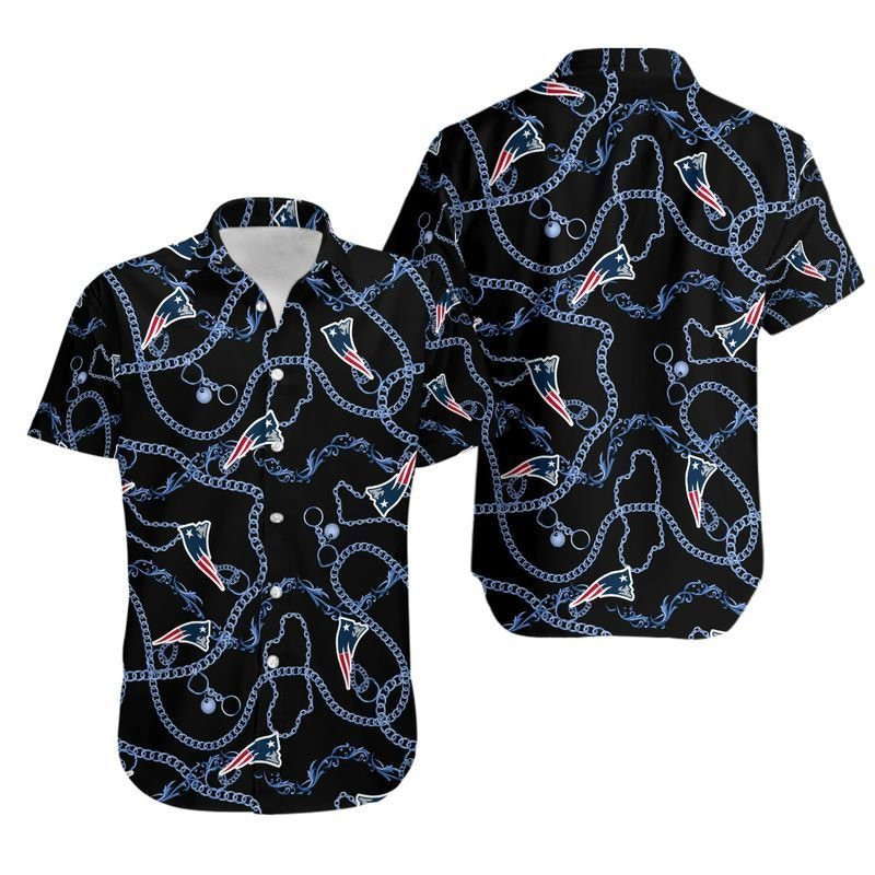New England Patriots Many Logo Hawaiian Shirt Tropical Aloha Button Up