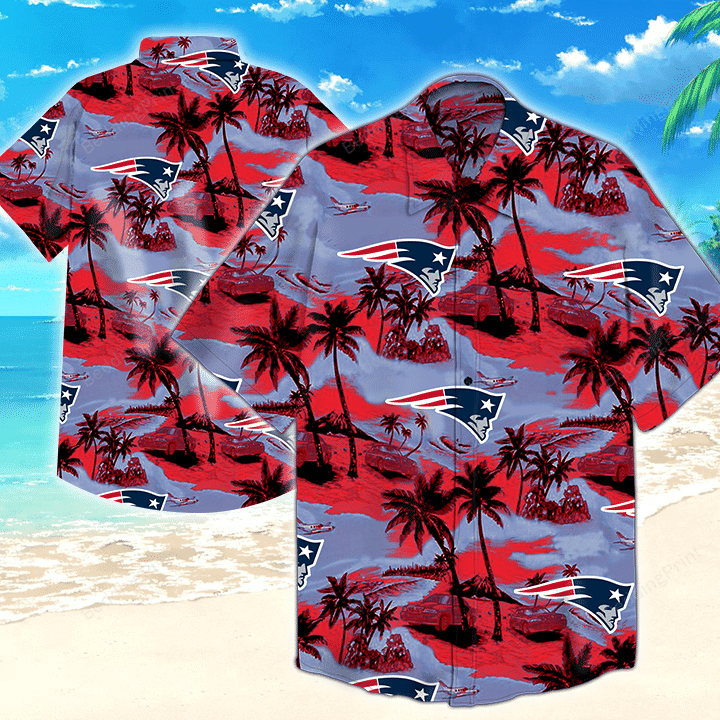 New England Patriots Nfl Tommy Bahama Hawaiian Shirt Tropical Aloha Button Up