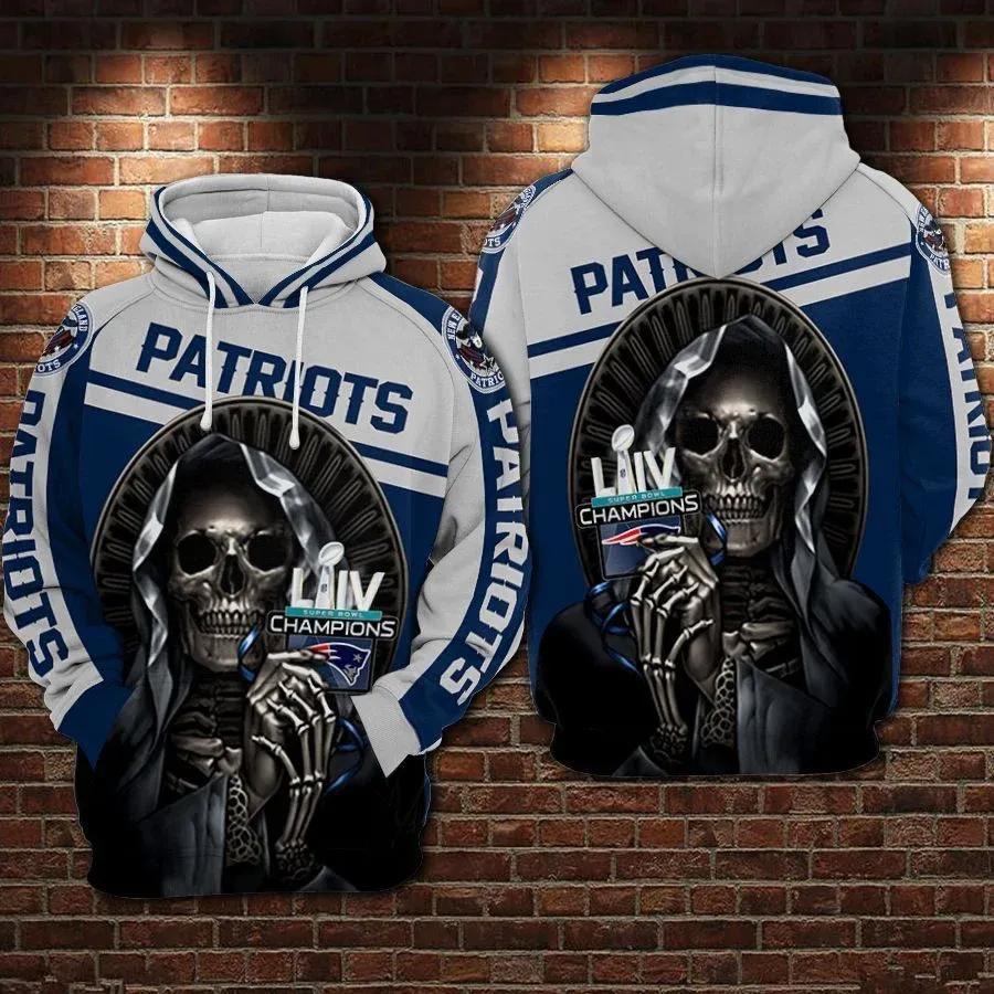 New England Patriots Skull Pharaoh NFL 3D All Over Print Hoodie
