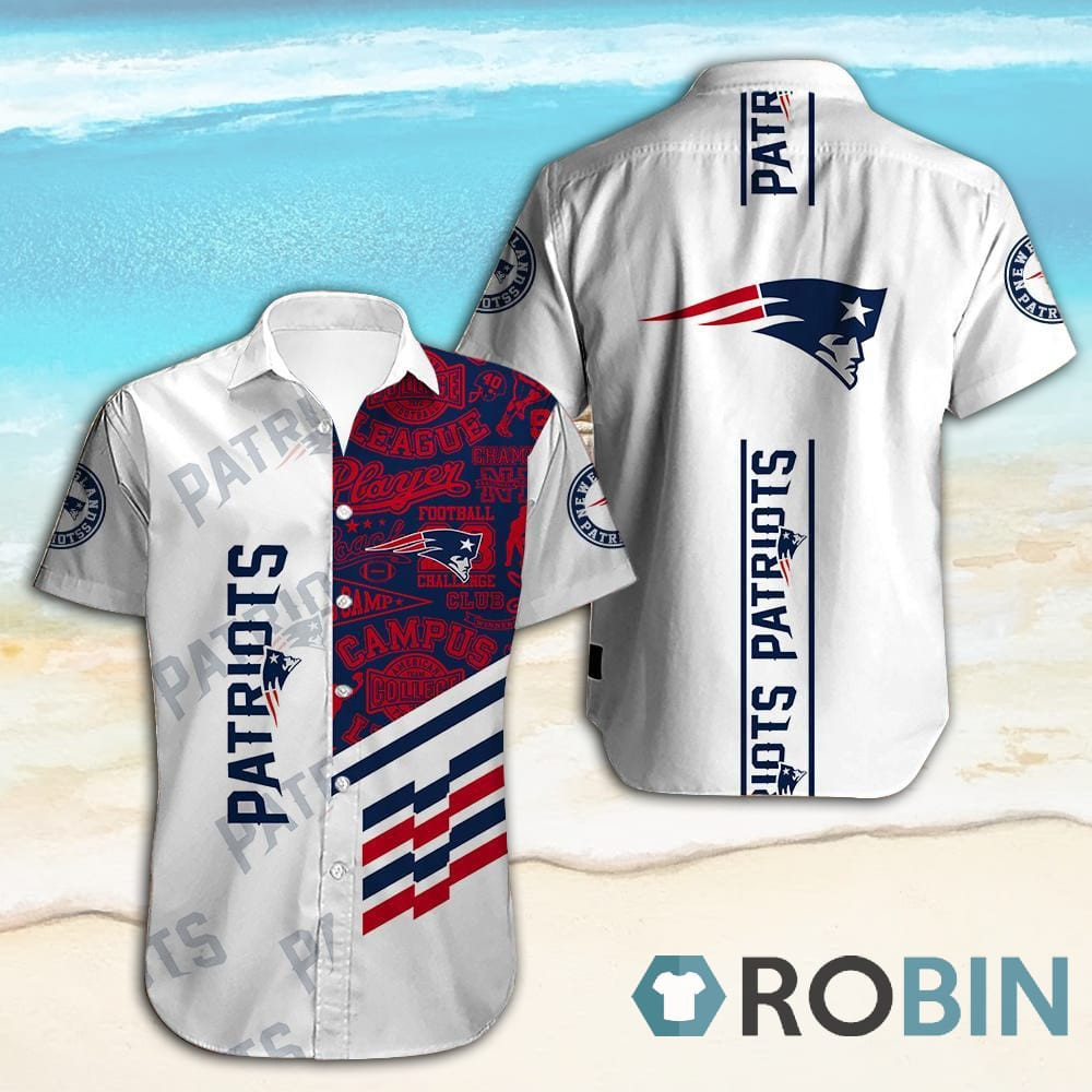 New England Patriots Up Hawaiian Shirt Tropical Aloha Button Up