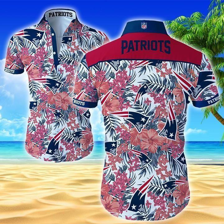 New England Patriots5 Hawaiian Shirt Tropical Aloha Button Up
