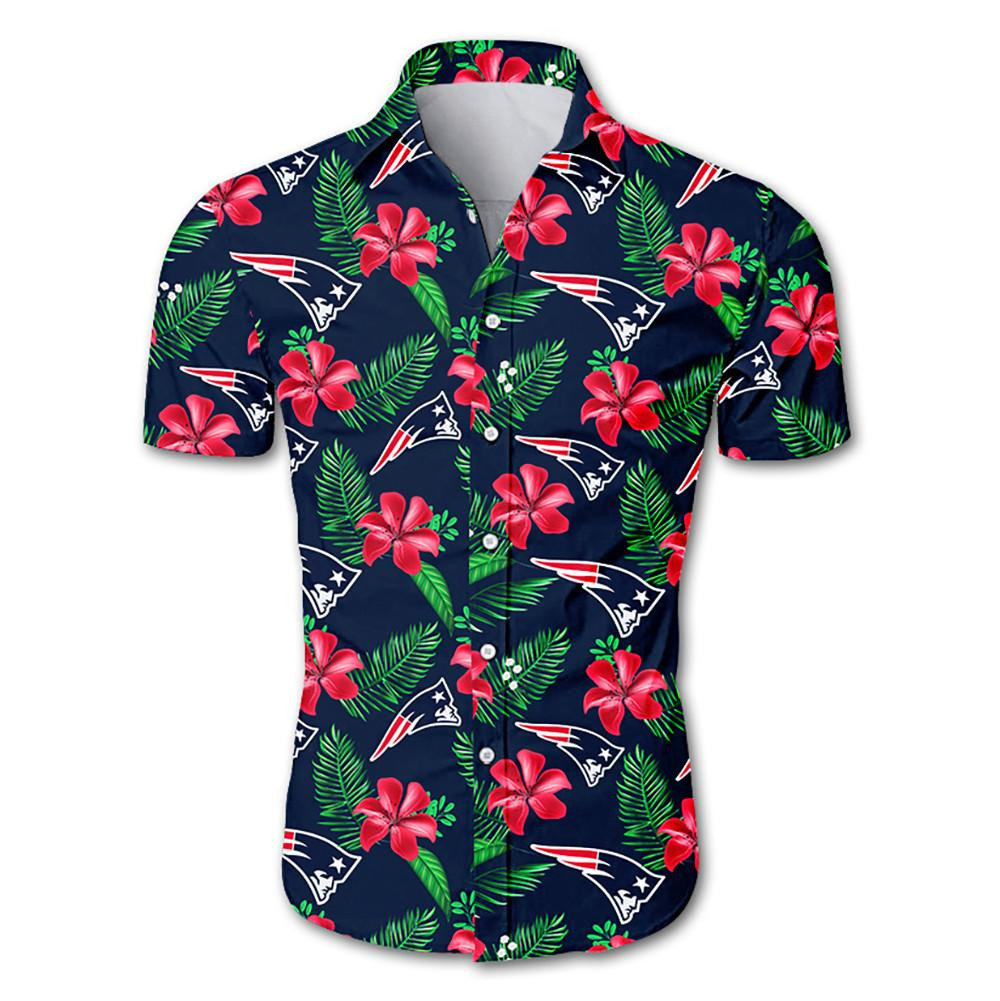 New England Patriots6 Hawaiian Shirt Tropical Aloha Button Up