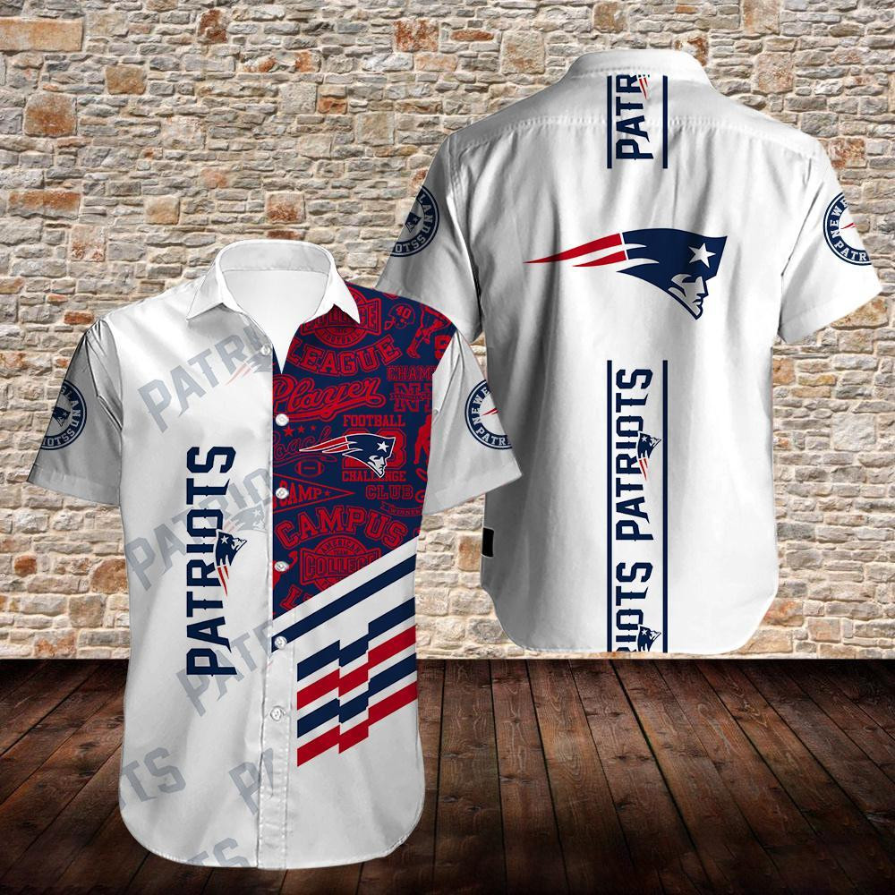 New England Patriots9 Hawaiian Shirt Tropical Aloha Button Up