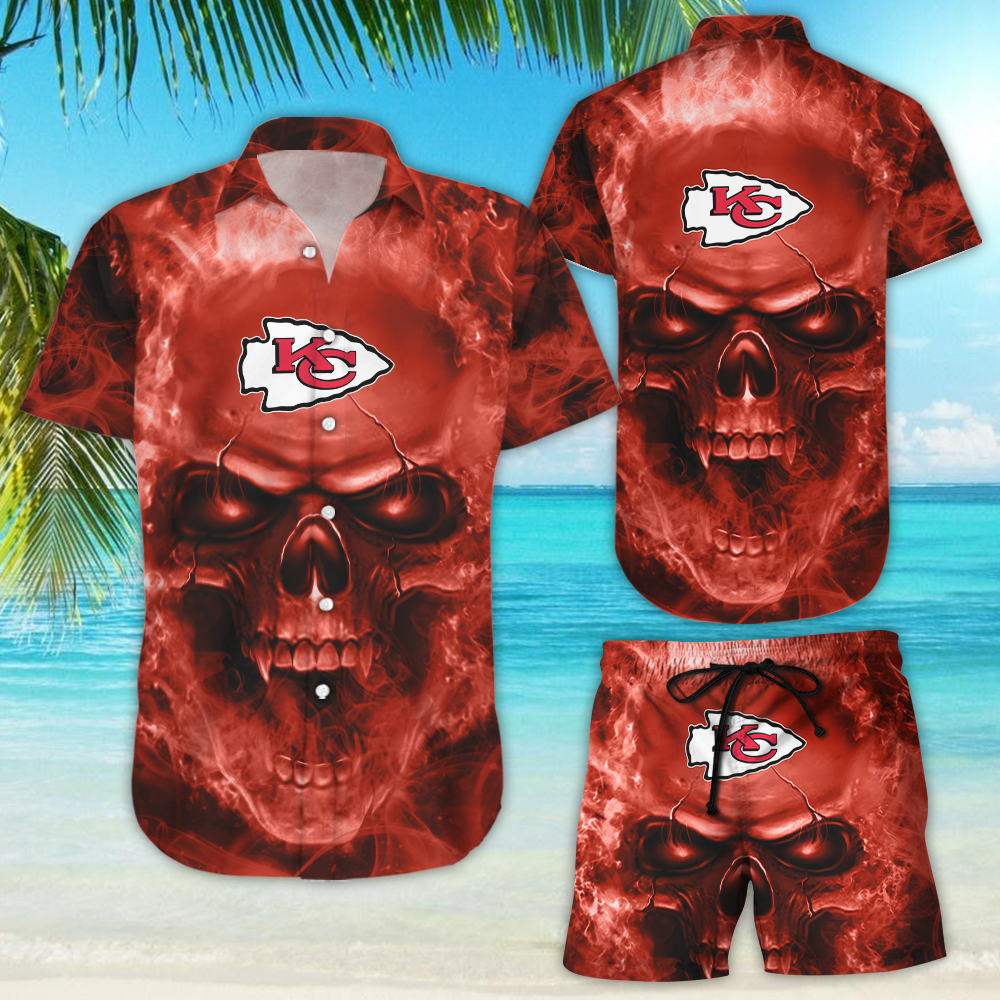 New Jersey Devils Nhl Fan Skull Hawaiian Shirt Tropical Aloha Button Up