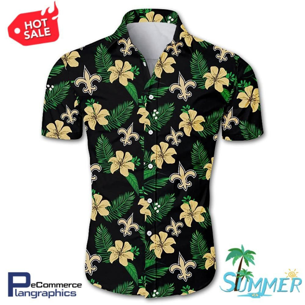 New Orleans Saints Aloha Shirt Hawaiian Shirt Tropical Aloha Button Up
