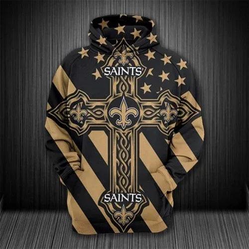 New Orleans Saints Celtic Cross NFL 3D All Over Print Hoodie
