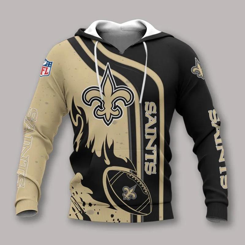 New Orleans Saints Fire Ball NFL 3D All Over Print Hoodie