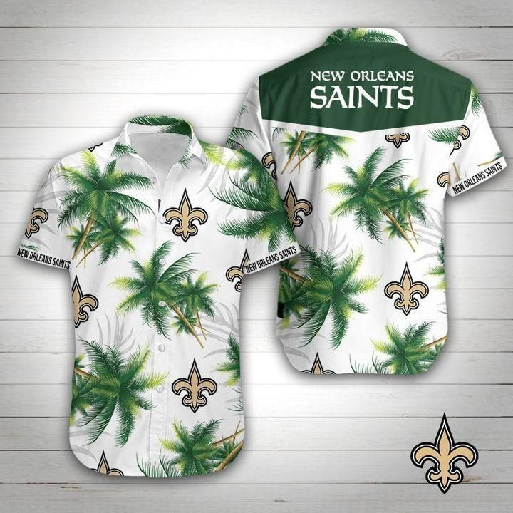New Orleans Saints Football Hawaiian Shirt Tropical Aloha Button Up