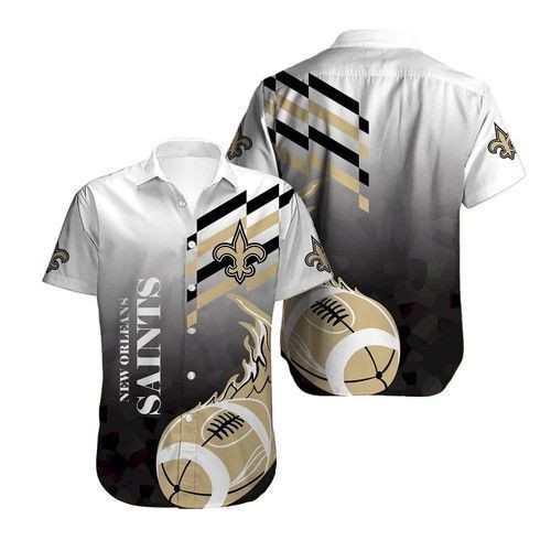 New Orleans Saints Hawaiian Shirt Tropical Aloha Button Up