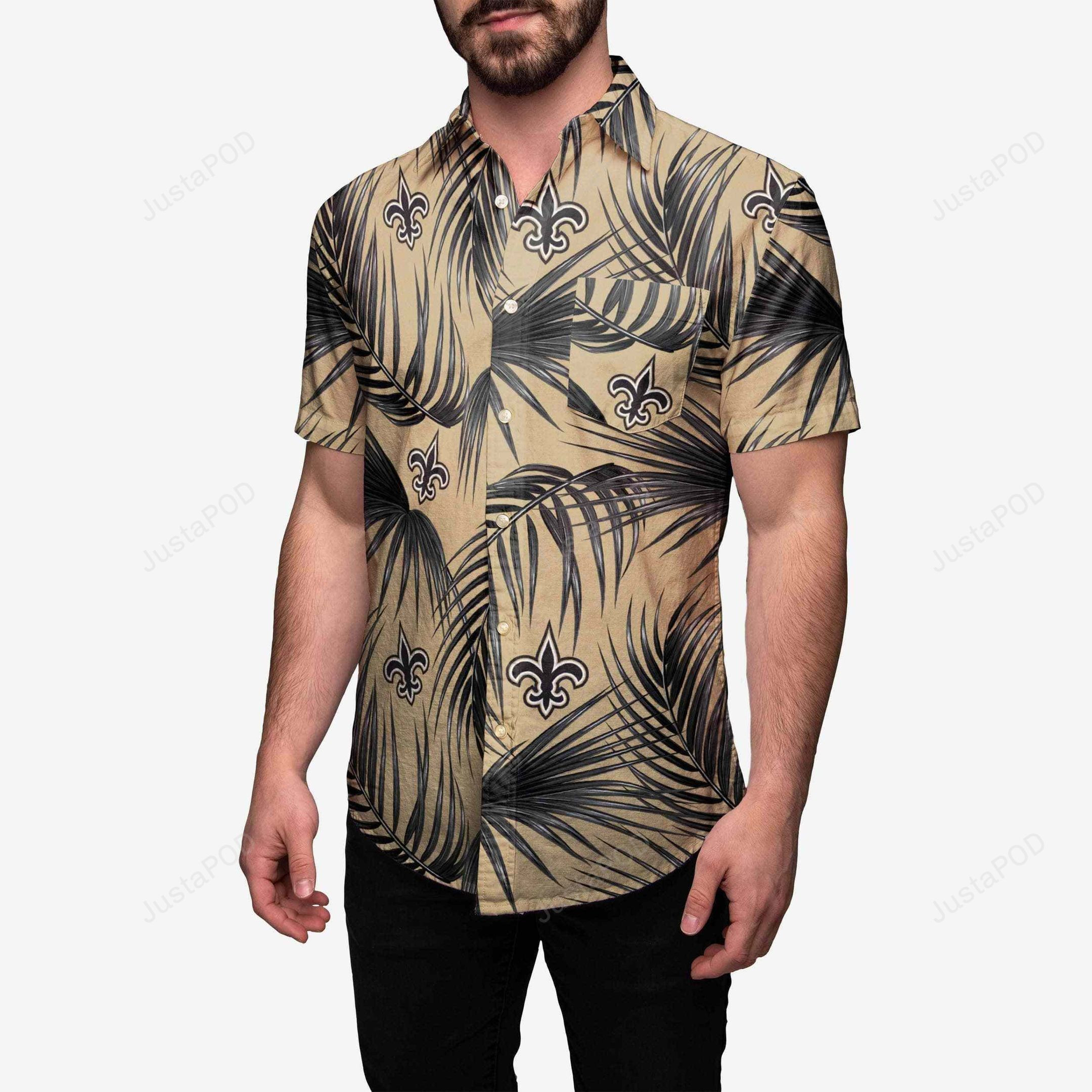 New Orleans Saints Hawaiian Shirt Tropical Aloha Button Up