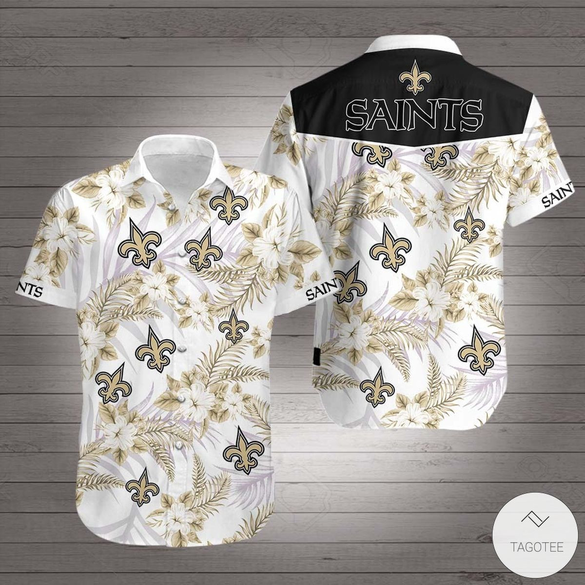 New Orleans Saints Hawaiian Shirt Tropical Aloha Button Up