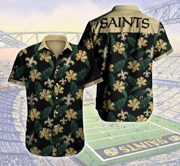 New Orleans Saints Hawaiian Shirt Tropical Aloha Button Up